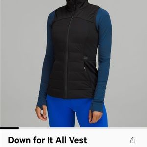 Lululemon Down for It All Navy Vest, size 4